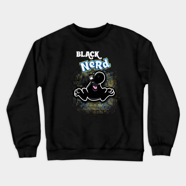 Black Nerd Crewneck Sweatshirt by G9Design